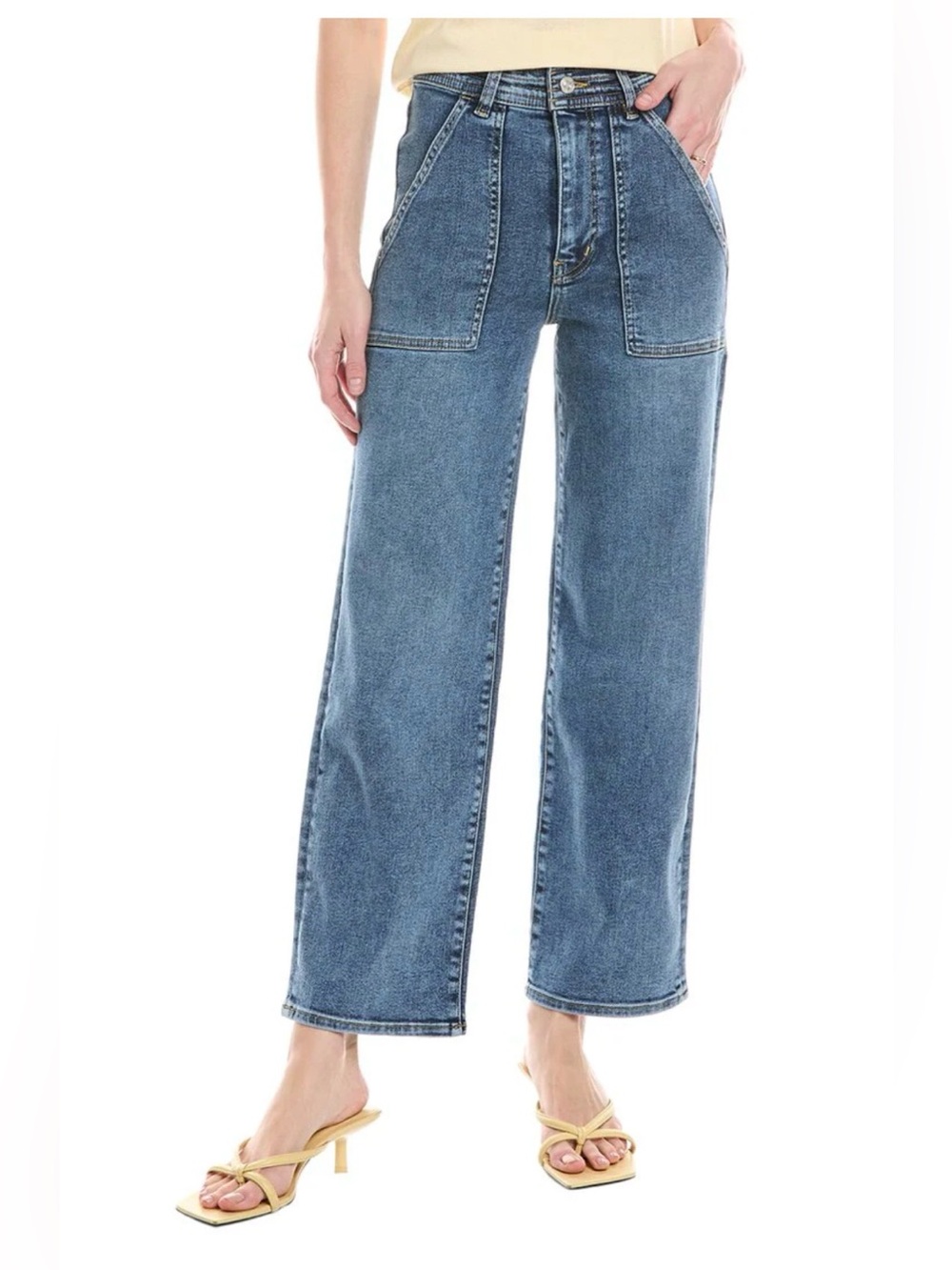Frame Trapunto Wide Leg High Waist Jeans Size 27